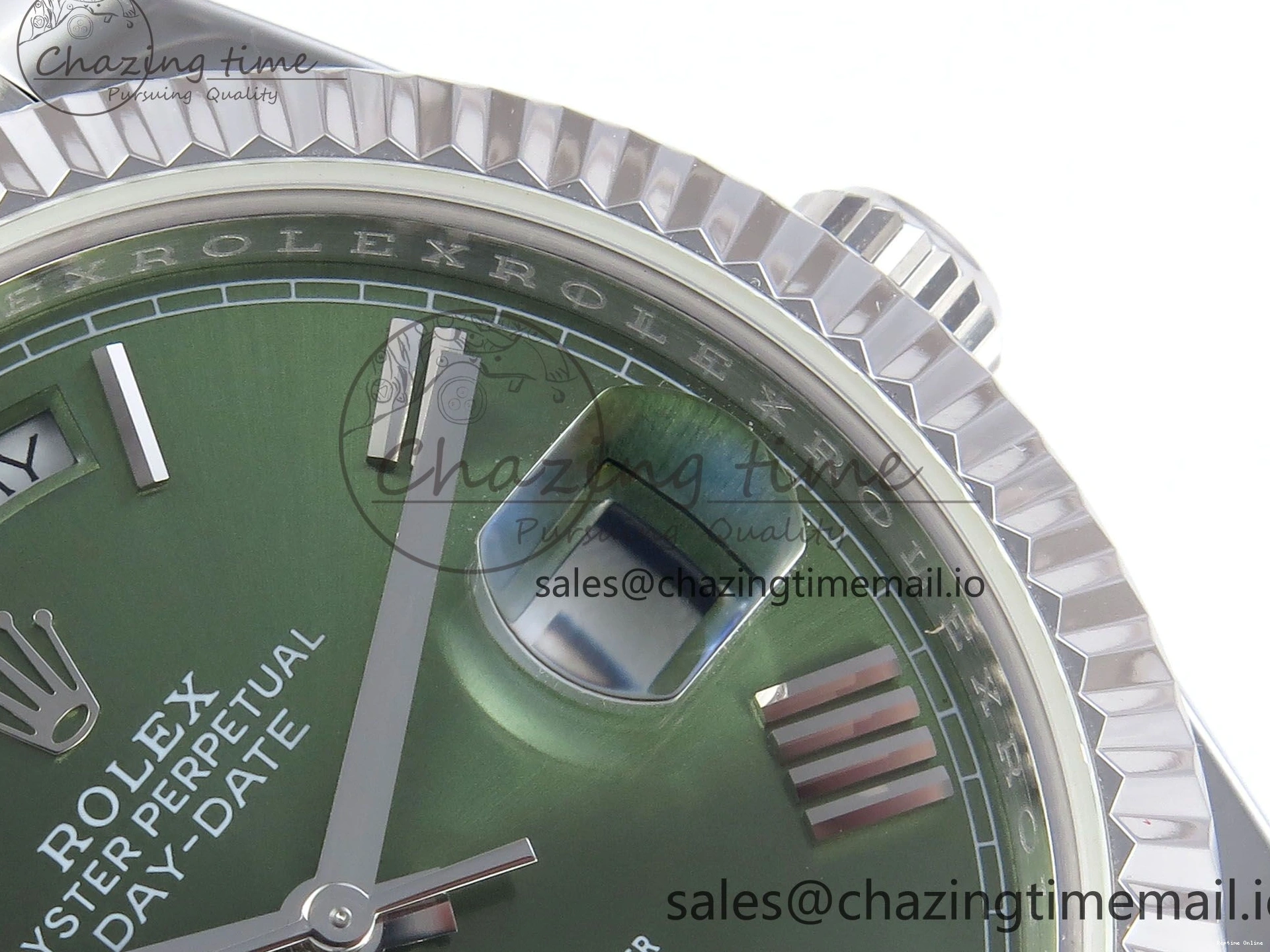 0113 Tailored Day Date 40 SS 228239 KF 1:1 Best Edition Green Roman Dial on President Bracelet VR3255 (Gain Weight) 826